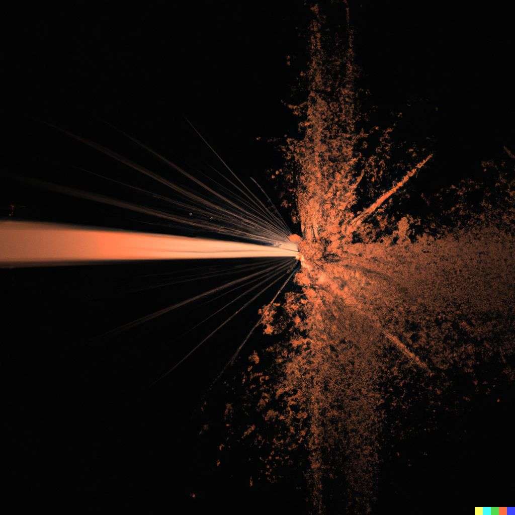 the discovery of gravity, particle explosion, digital art